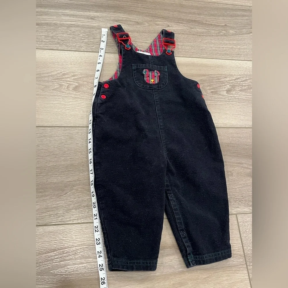 Vintage Gymboree Overalls Boys Size XS 12-18m Tan Colorblock Bubble